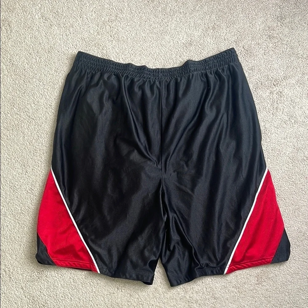 Black and Red Athletic Shorts with Elastic Waistband